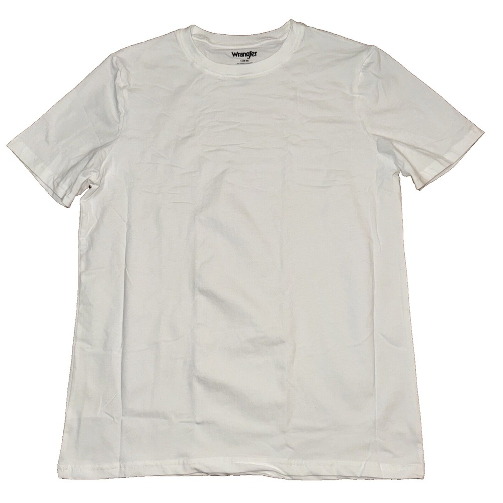 Wrangler‎ T-Shirt Mens S White Cotton Stretch Basic Crew Neck Short Sleeve Tee